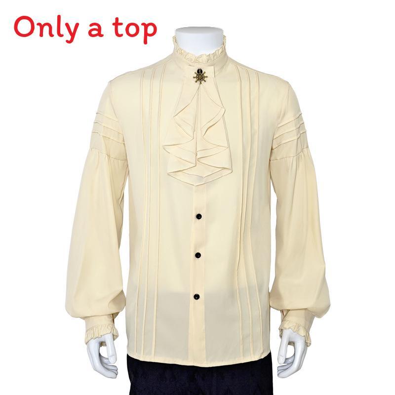 Camicia Pirata Steampunk Medievale a Maniche Lunghe per Uomo e Abbigliamento da Festa