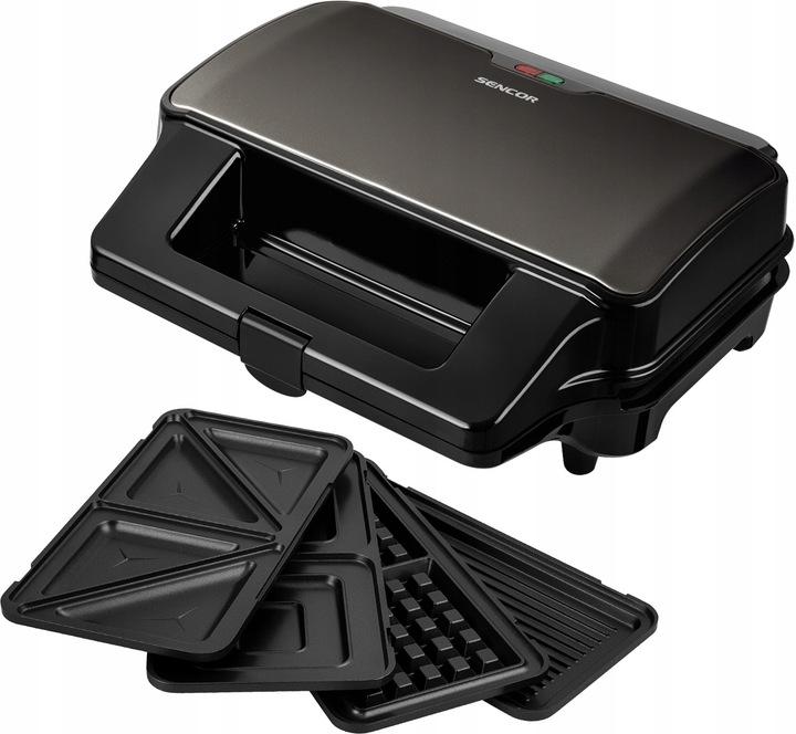 Tostapane Tostiera Per Sandwich Toast Panini Waffle Sencor 4 in 1 900 W Nero