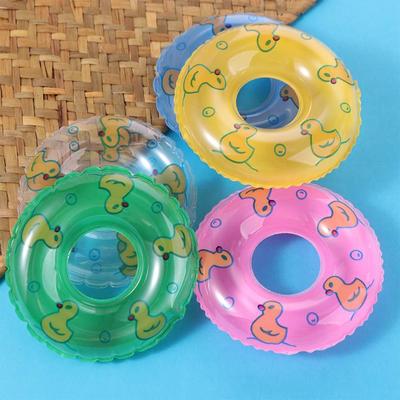 Bebek Aksesuarları Mini Halkalar Yüzme Oyuncağı Ördek Banyo Şamandırası Can Yeleği Model Bebek Evi Aksesuarları