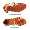 Silk Professional Latin Dance Shoes for Adults - Soft Sole, Medium High Heel, Ideal for Competition and Practice