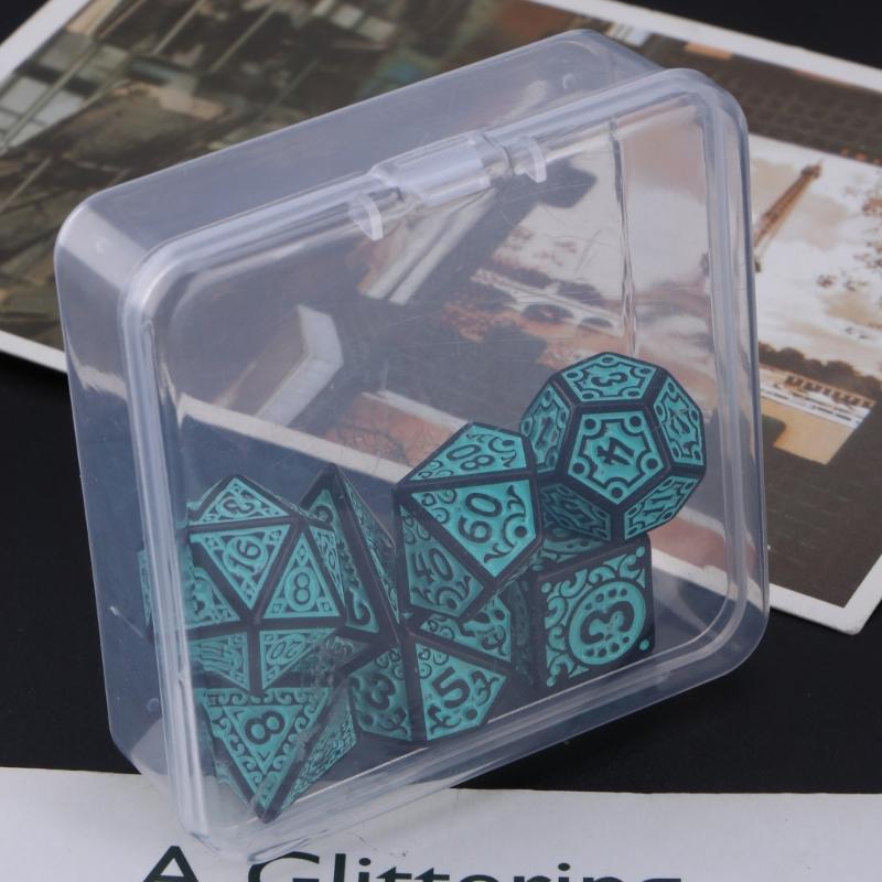 7Pcs/set Polyhedral Acrylic Dices Multiple Face Various Shape Digital Game Dices for Club Party Family Board Game Props