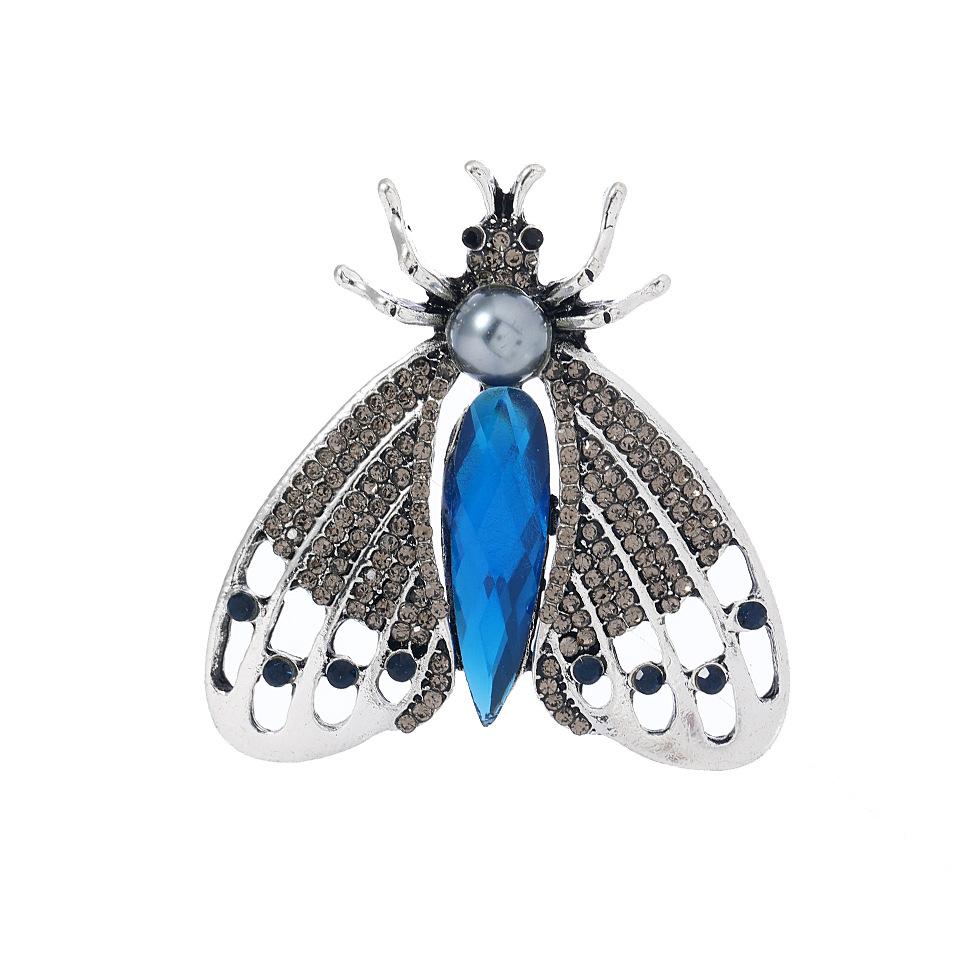 Classic Women Delicate Pearl Bee Crystal Brooches Pins Fashion Metal Insect Badges Vintage High Quality Jewelry Gift For Lady