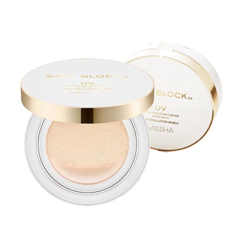 MISSHA Safe Block RX Cover Tone Up Sun Cushion SPF50+ PA++++ Brightening UV Care Cushion 14g