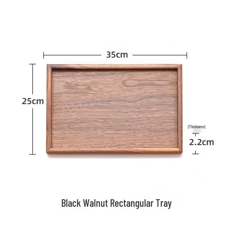 ZISIZ Black Walnut Wood Rectangular Serving Tray