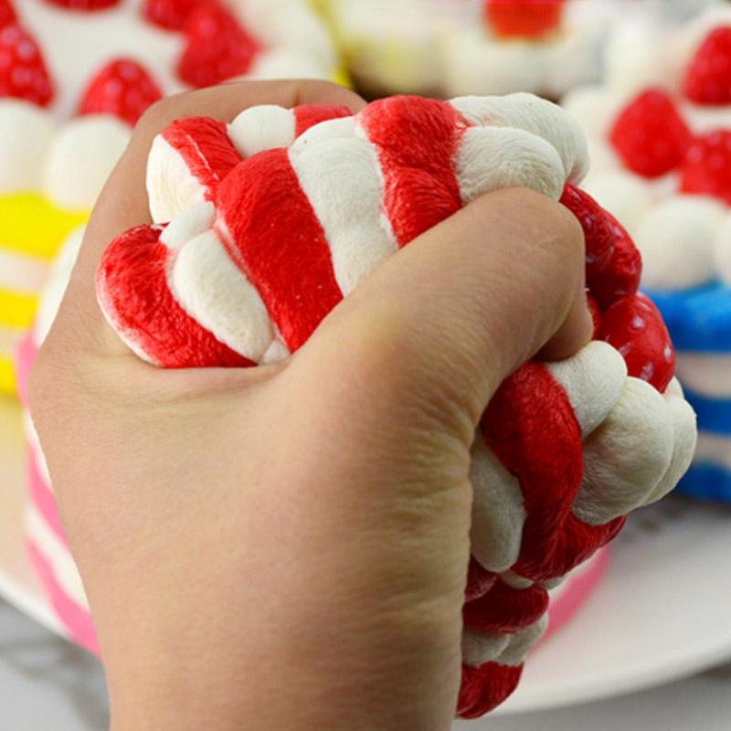 1pc Simulation Cake Model Strawberry Big Fruit Food Slow Rebound Pinch Music Soft Vent Decompression Toy Window Display Props