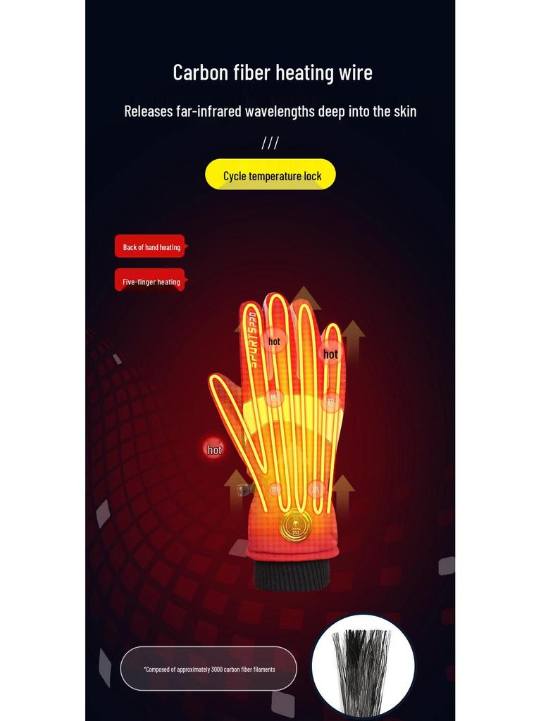 Heated Waterproof Winter Gloves: Electric Motorcycle & Ski Wear for Men and Women, Thickened with Velvet, Cold-Resistant.