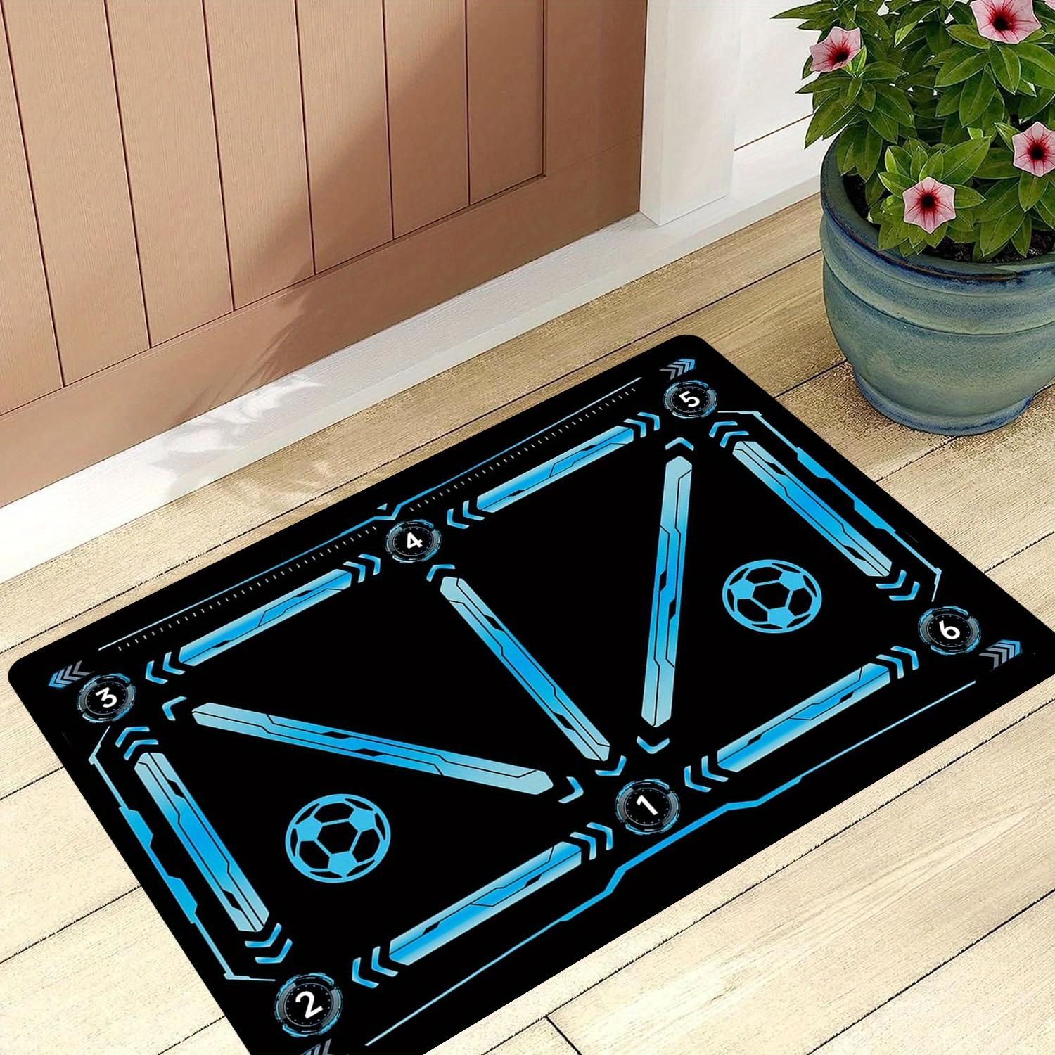

1pc Football Training Carpet Suitable for Football Training/Office/Bedroom - Plush Soft Thin Floor Mat with PVC Backing, Machine Washable Non-Slip 40cm x 60cm