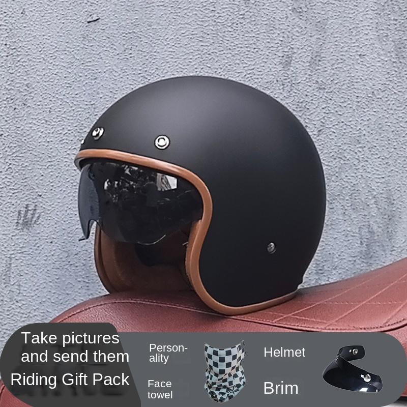 

ORZ Мотоциклетный шлем 3/4 Открытое лицо Винтажный шлем Мотоциклетный шлем Джет Скутер Велосипедный шлем Ретро Одобрен DOT Casque Motociclismo XXL