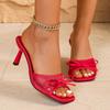 Fashion 2025 Women Summer New Luxury Brand High Heel Sandals Versatile Simple Slim Heel Sandals Slippers