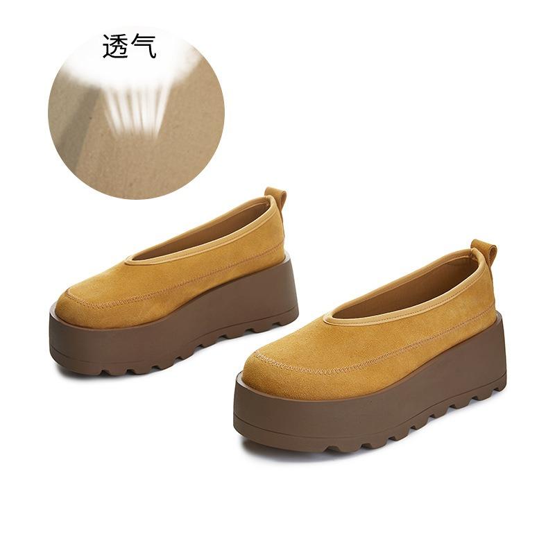 

Новая кожаная женская весенняя новая обувь на толстой подошве с увеличением высоты, одинарная обувь на одной педали, женская повседневная универсальная женская обувь 40