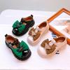 Newest Girls Leather Shoes Children Performance Princess Fashion Dress Bow Soft Bottom Student Moccasins Baby Kids Shoes C