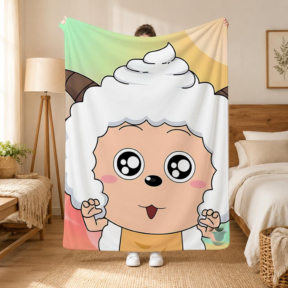 Lazy Goat Animal Wall Art Throw 240g flannel blanket, suitable for sofas, beds, offices, exquisite gift blankets