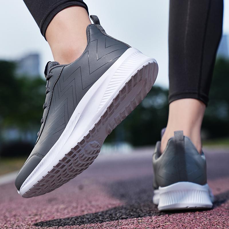 Men's shoes lace-up casual shoes New student sports shoes non-slip waterproof leather top wear-resistant running shoes