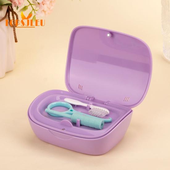 Étui de retenue à Double couche avec outil de retrait de miroir-boîte de rangement pratique pour prothèses dentaires, aligneurs et appareils orthodontiques