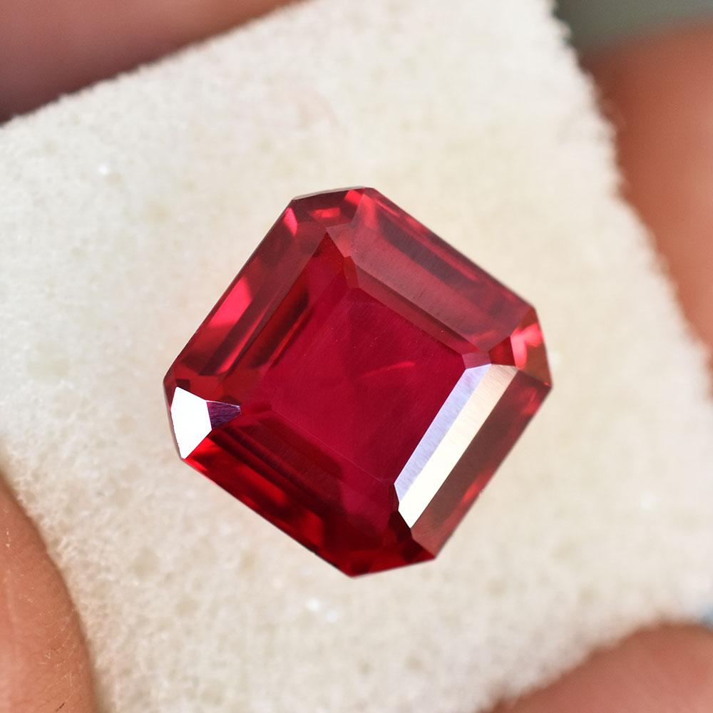 Natural Red Ruby Loose Gemstone Flawless 10x10mm Square Cut for Jewelry Making and Gem Collections