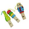 3PCS Set Wooden Whistle Toys Fish Crocodilian Clown Shapes Lightweight Portable Educational Musical Toddler Whistles