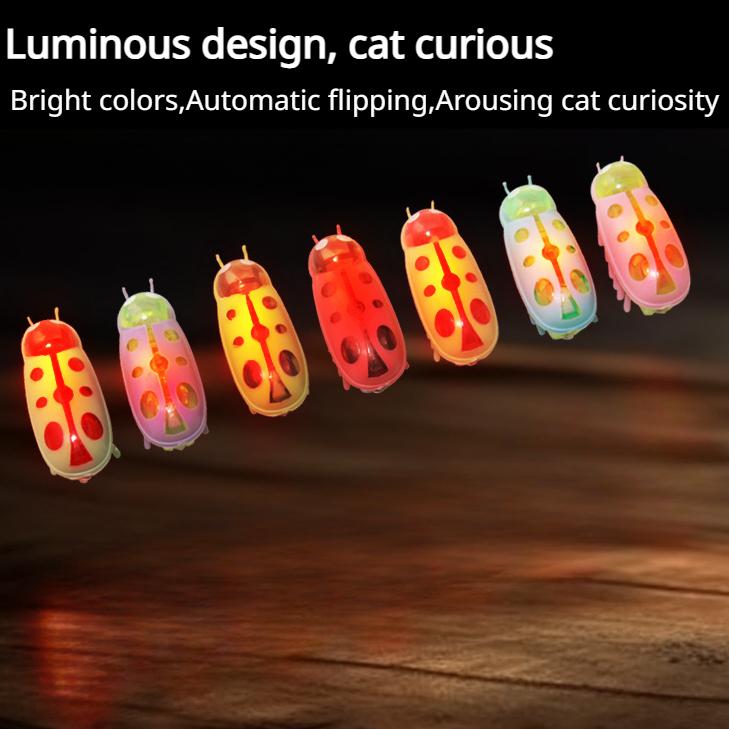 Cat Toys Luminescence Electric Worms Pet Interactions Insects Beetle Micro Worms Automatic Flipping Obstacle Avoidance Plaything