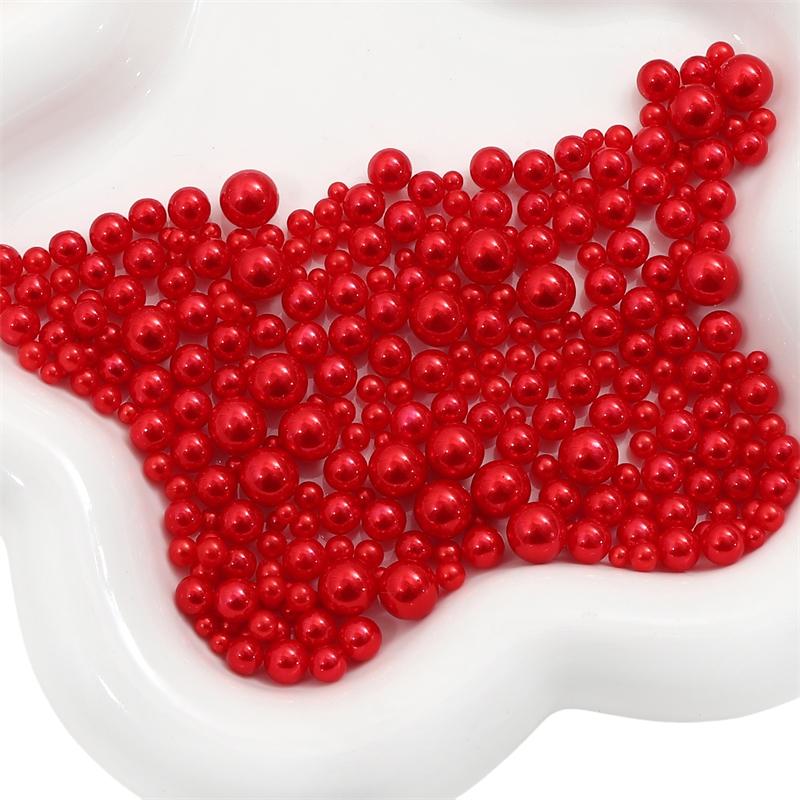 200Pcs No Hole 3-8mm Colorful ABS Round Imitation Pearl Beads for DIY Jewelry Craft Making Home Decoration Art Faux Pearls for Vase Fillers