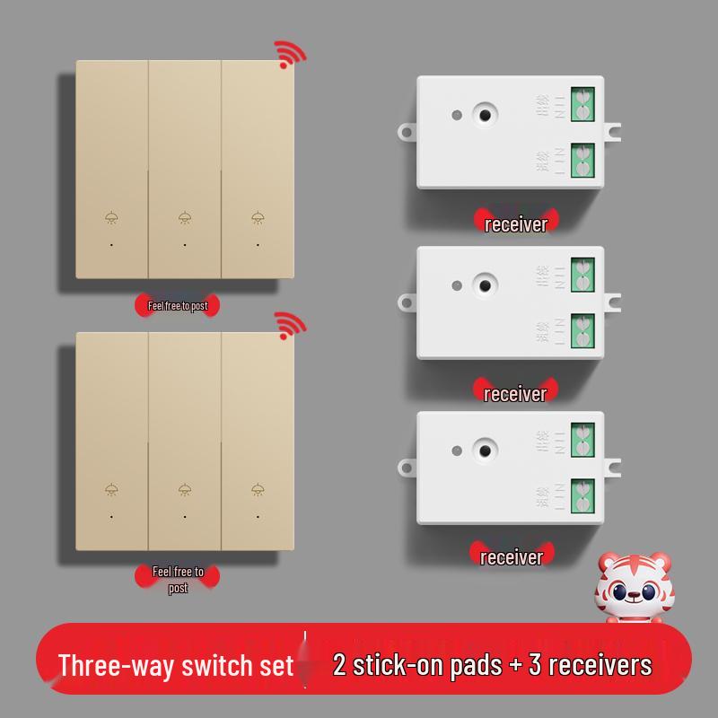 Smart Wireless Double Control Light Switch - No Wiring Needed, 220V Remote Master-Slave System
