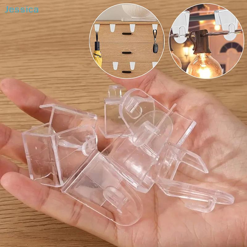 Transparent Plastic Furniture Lamp Clips|Multipurpose Fasteners For Securing Shelveslights Home Decor (Pack Of Multiple)
