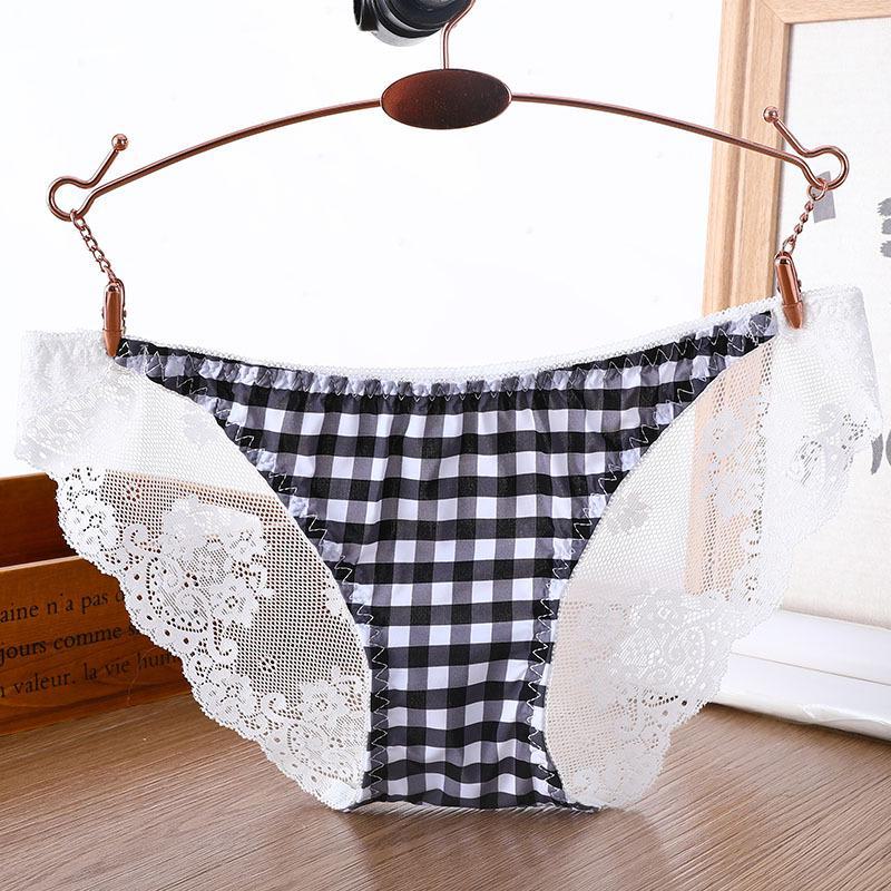 Nahtlose Damen-Unterwäsche aus Spitze mit Leopardenmuster und niedriger Taille – große Größe, japanischer Stil, dünner Baumwoll-Schritt