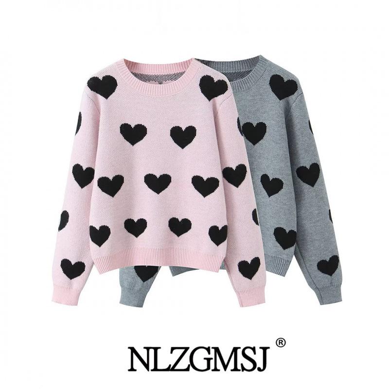 2025 Winter European & American Heart Pullover Sweater: Trendy, Versatile & Stylish Small серый