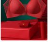 Women's Red Tiger Year Bridal Lingerie Set: Seamless Mesh Push-Up Bra & Panty Gift Box