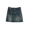 Classic Versatile Youthful Half Skirt High Waist Split Pockets Design Sense Package Hip A-line Retro Skirt Ladies Summer Fashion Denim Short Skirt