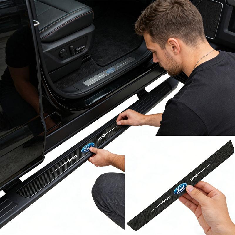Car Trunk Sill Y152 Bumper Strips for Ford Explorer Escape Ranger Transit Kuga Edge Mondeo Fusion Focus Fiesta Door Threshold Sticker JUY1
