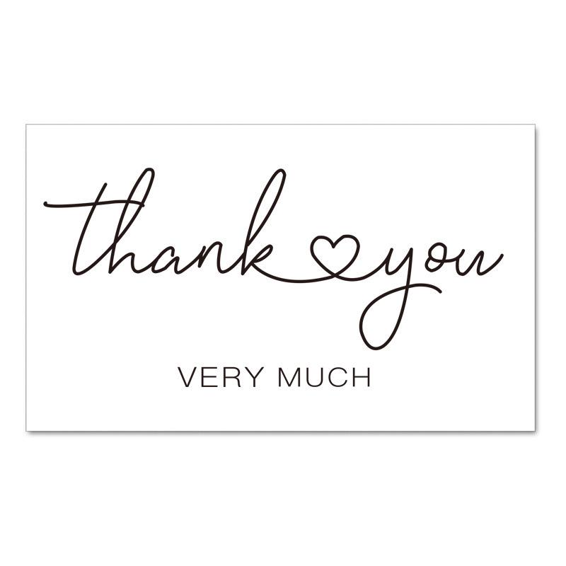 50-Pack Thank You Gift Cards - White Self-Adhesive Greeting Cards