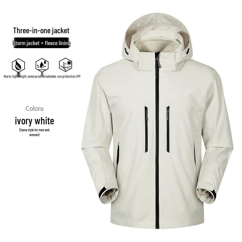 Bird's House Group Unisex Three-in-One Windbreaker Jacket - Water-resistant, Heat-Sealed, Print Logo, Ideal for Outdoor & School Use