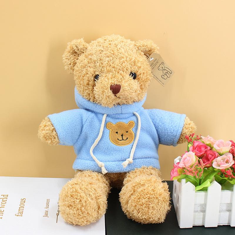 Teddy sweater bear creative dressing bear doll throw pillow plush toy rag doll birthday gift