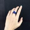 Punk Black Gold Color Rings Set for Men & Women Mystery Blue Crystal AAA+CZ Fashion Jewelry For Party DD031
