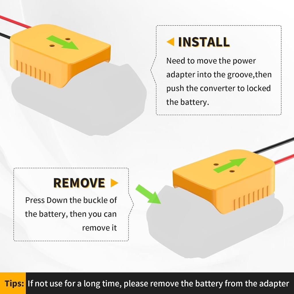 Battery Adapter with Switch Compatible with Dewalt 20V Battery, Over-Discharge Protection Converter Kit for DIY Rc Car Toys Robotics and Rc Truck,