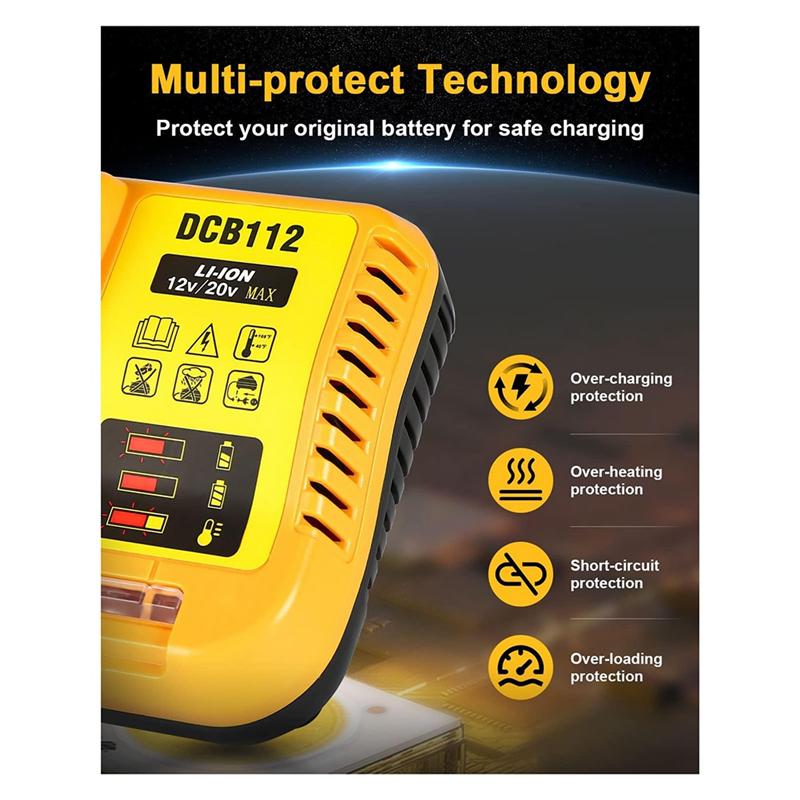 AD23-DCB112 Battery Charger Replacement For  Battery Charger For  12V 20V Max Lithium Battery EU Plug Durable