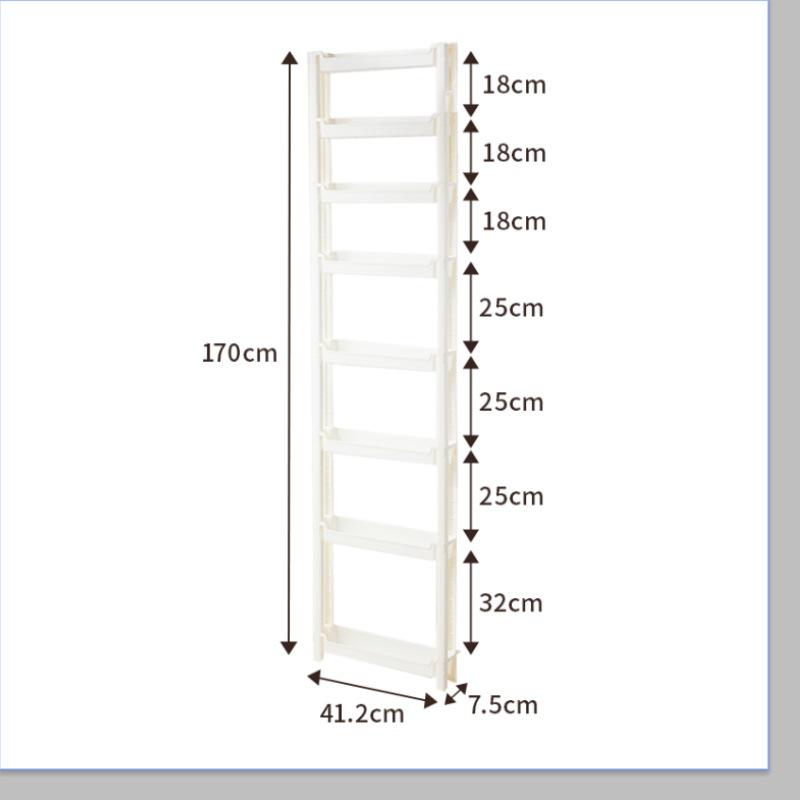 Slim Behind-Door Storage Trolley: Multi-Layer Shelf for Bathroom & Toilet.