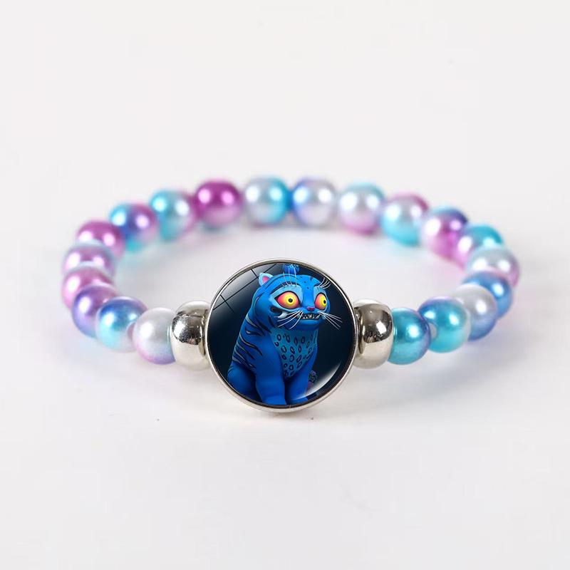 Ins Style Cartoon Beaded Bracelet, 2025 Spring New Glass Charm Jewelry, Unisex Handmade Gift for Travel Souvenir, 16+6cm Adjustable Chain