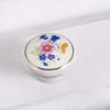 8Pcs Ceramics Single Hole Round Knob European Orchids Furniture Drawer Knob For Cabinet Drawer Closet Dresser