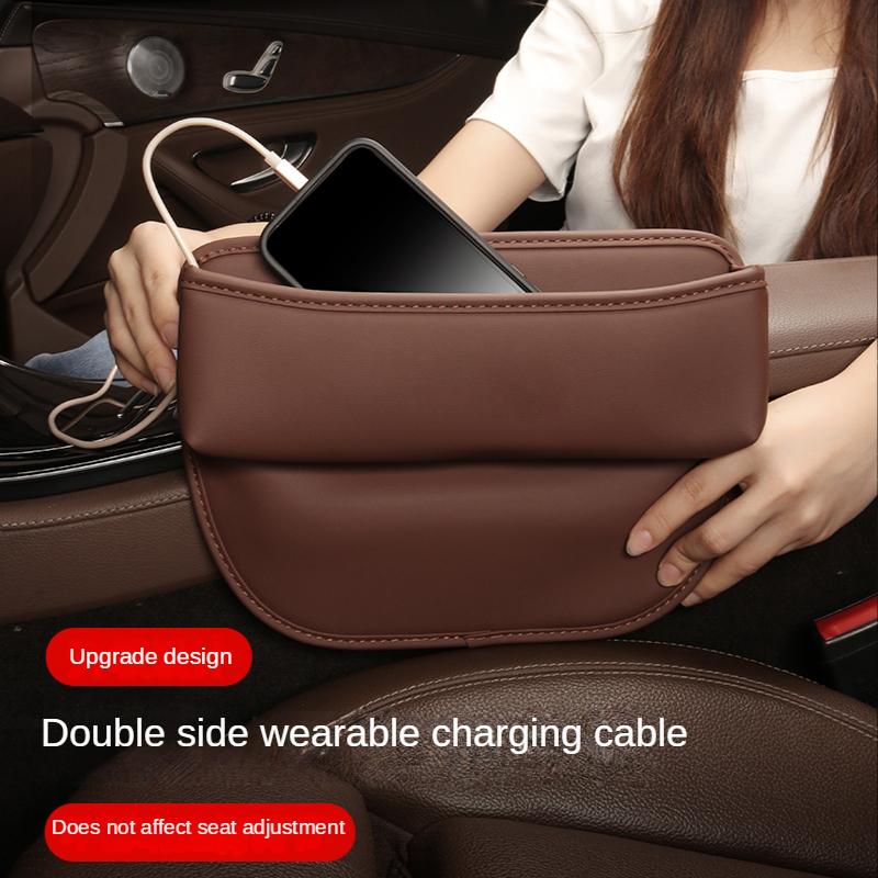 Upgrage Car Slot Storage Box Multi-function Seat Middle Gap Crevice Storage Box Interior Seat Central Control Plug Organizer