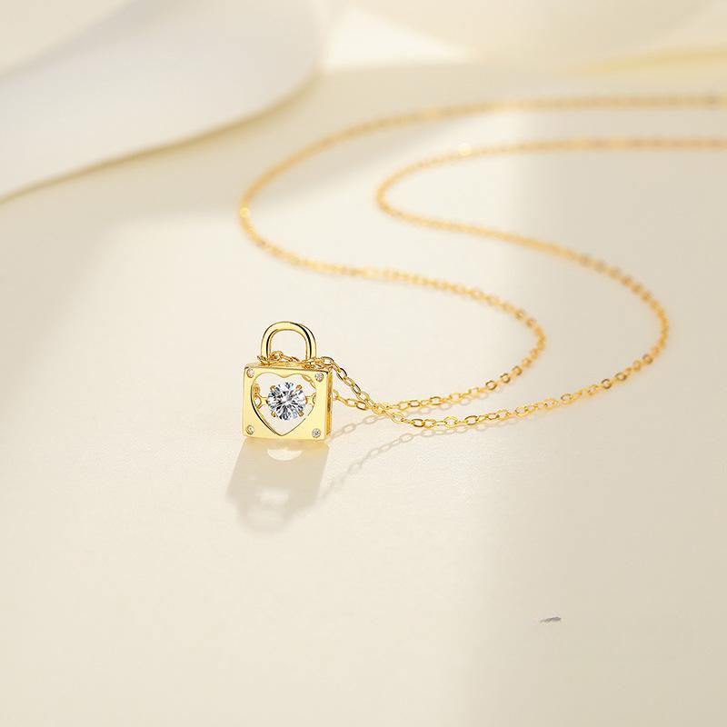 

Легкое роскошное ожерелье Mosang Stone Love Lock, сладкий подарок для девушки, цепочка на шею