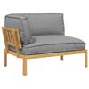 Sofa Set with Cushions Solid Acacia Wood Grey