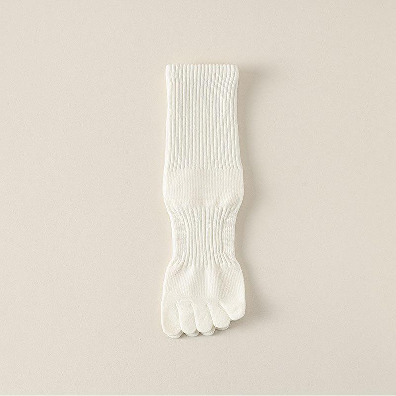 Chaussettes Homme Printemps et Automne Couleur Pure Variété 10A Antibactérien Déodorant Évacuation Tube Sans Os Cinq Doigts