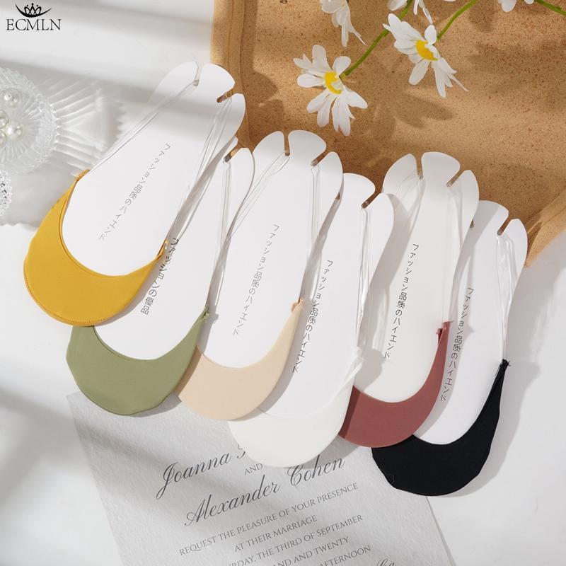 3 Paar Halbhand-Sling-Socken aus Baumwolle für Damen, Sandalen mit hohen Absätzen, Sommer-Bootssocken, flache Öffnung, rutschfeste, unsichtbare Socken