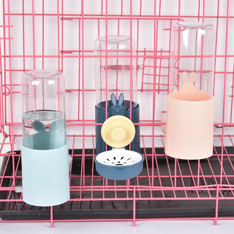 Rabbit Automatic Feeder for Cage Hanging Water Dispenser 17oz Water Bottle Food Bowl for Small Animal Hedgehog Hamster