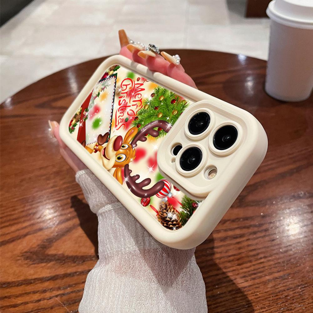 N107 Happy New Year Christmas Art Soft Angel Eyes Phone Cases for iPhone 16 15 14 13 11 Pro Max 8 7 6s Plus 12 Mini XR XS Max SE Shockproof Cover