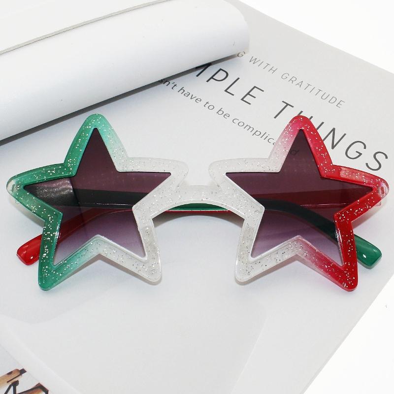 New Trendy Star Sunglasses Fun Birthday Party Colorful Pentagram Decorative Eyewear