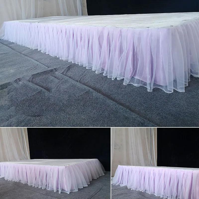30x300cm Tutu Table Skirt Wedding Backdrop Curtains for Table Clothes Table Cover Wedding Stage Skirting for Event Party