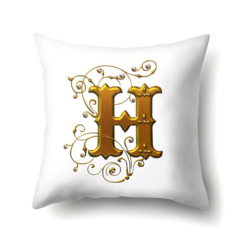 Polyester Pillow Case Car Decoration Home 26 English Letters Printed Car Waist Cushion Pillow Case