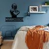 Custom Metal Football Nameplate, Black Iron Silhouette Wall Art, Matte Finish Home Decor for Living Room Door