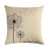 Dandelion Linen Pillowcase Sofa Car Waist Cushion Cover Home Soft Room Gift Printed On One Side 45*45Cm
